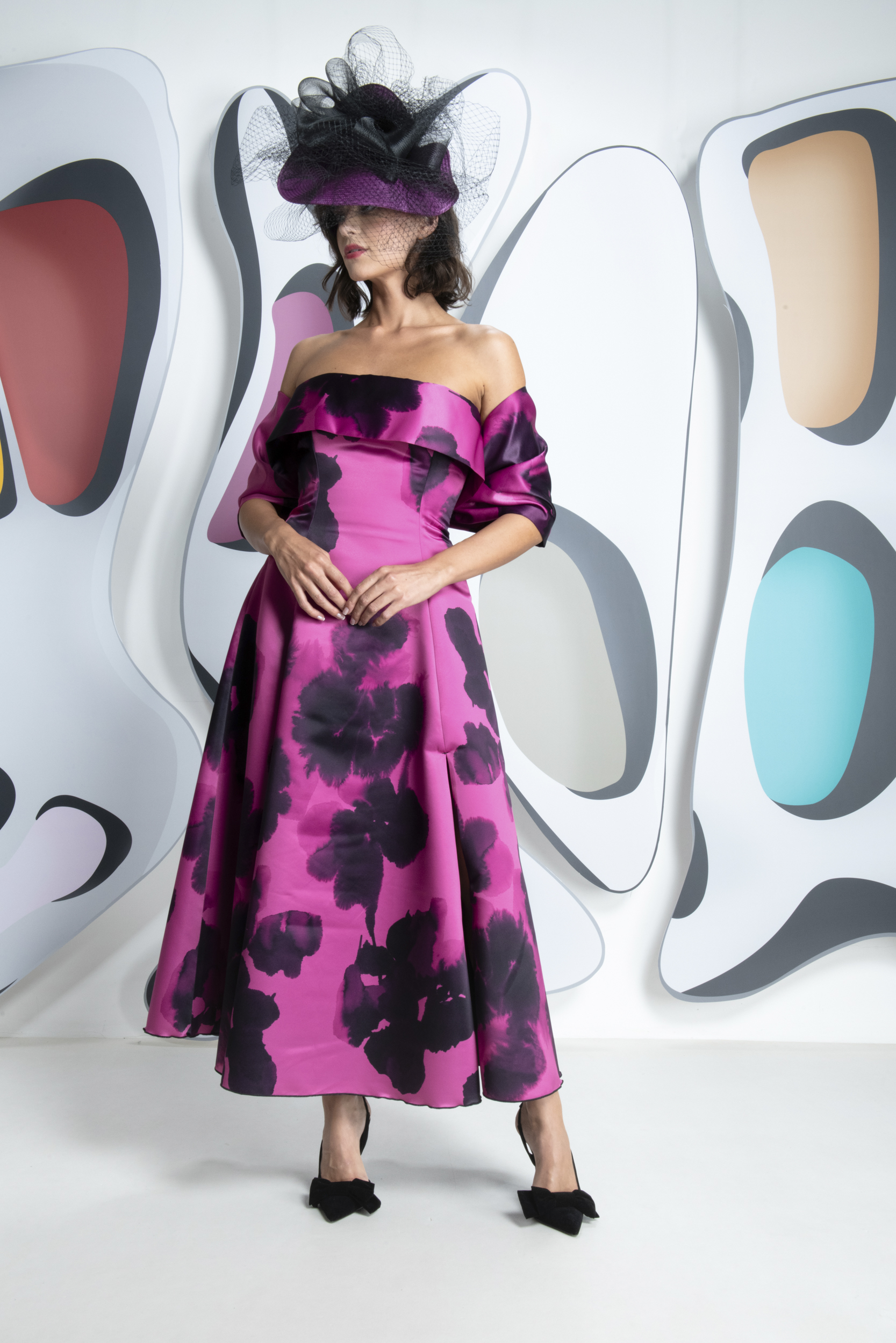 Scarlett Flare Midi & Bow Cape